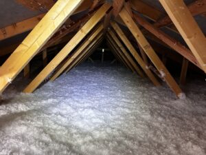 Zateplení vazníkové střechy - Ekoizolace - ekologické foukané izolace