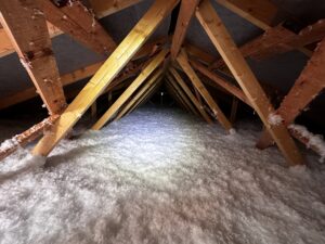 Zateplení vazníkové střechy - Ekoizolace - ekologické foukané izolace